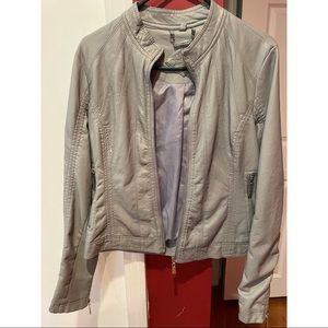 Faux Leather Light Grey Jacket